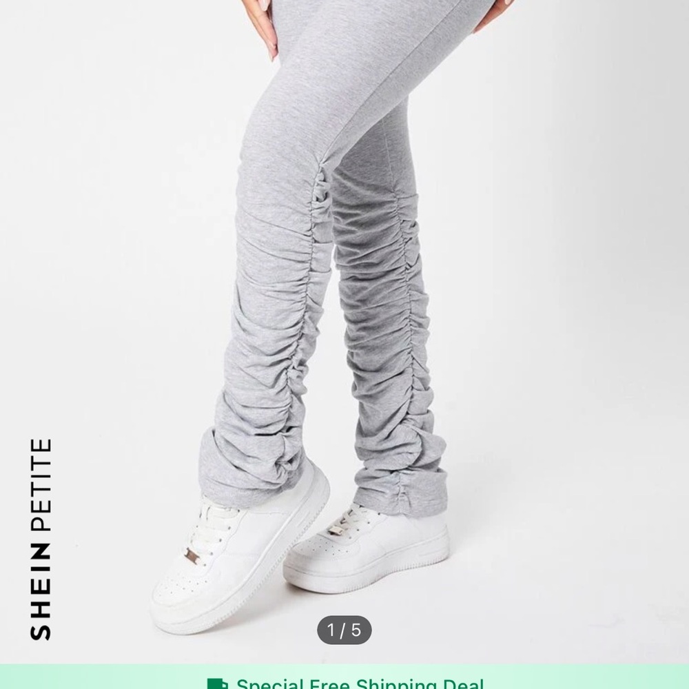 SHEIN Petite Gray Stacked Leggings